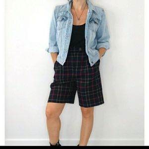 Vtg Evan Picone plaid wool shorts size 14